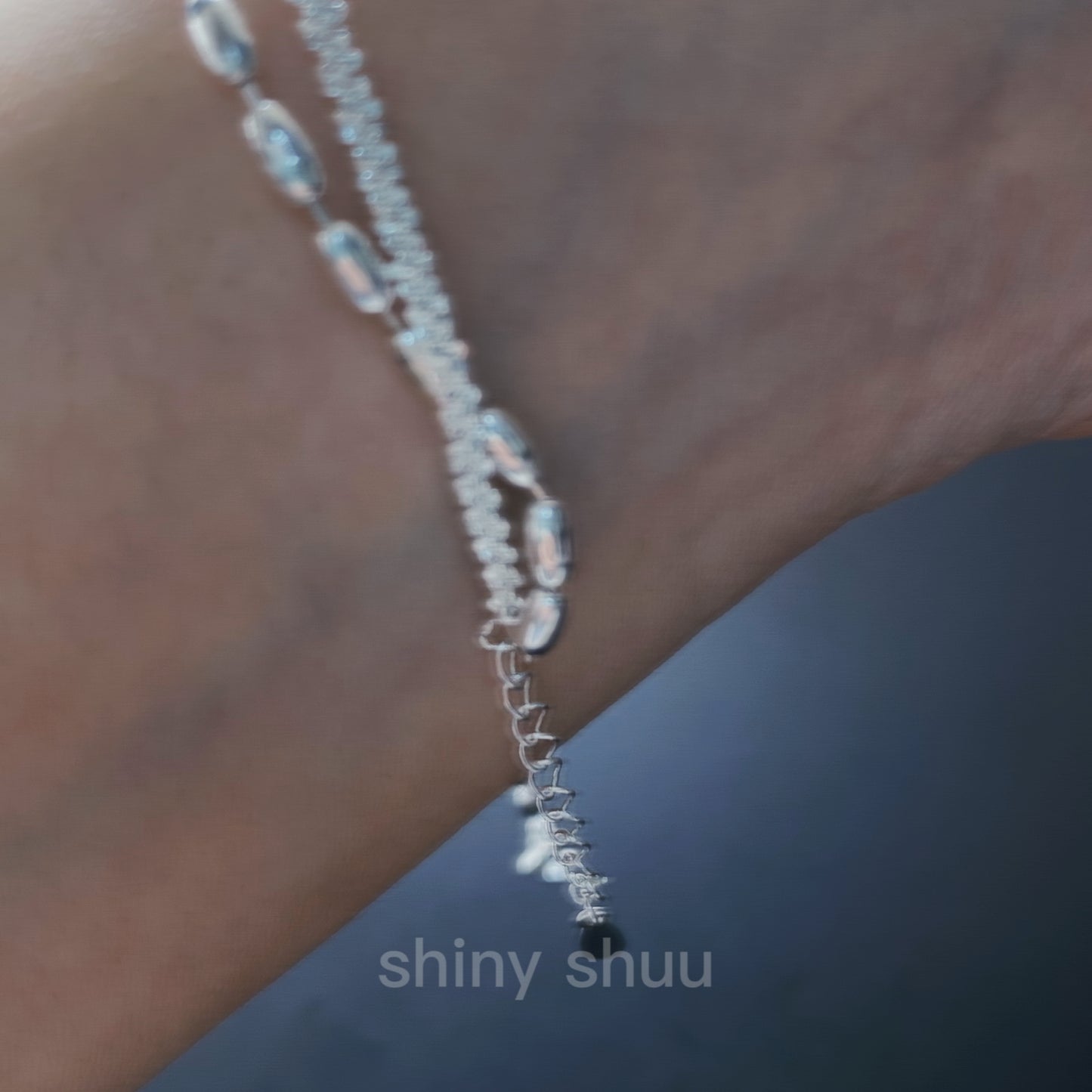 “Starlight” Double-Layered Silver Chain Bracelet