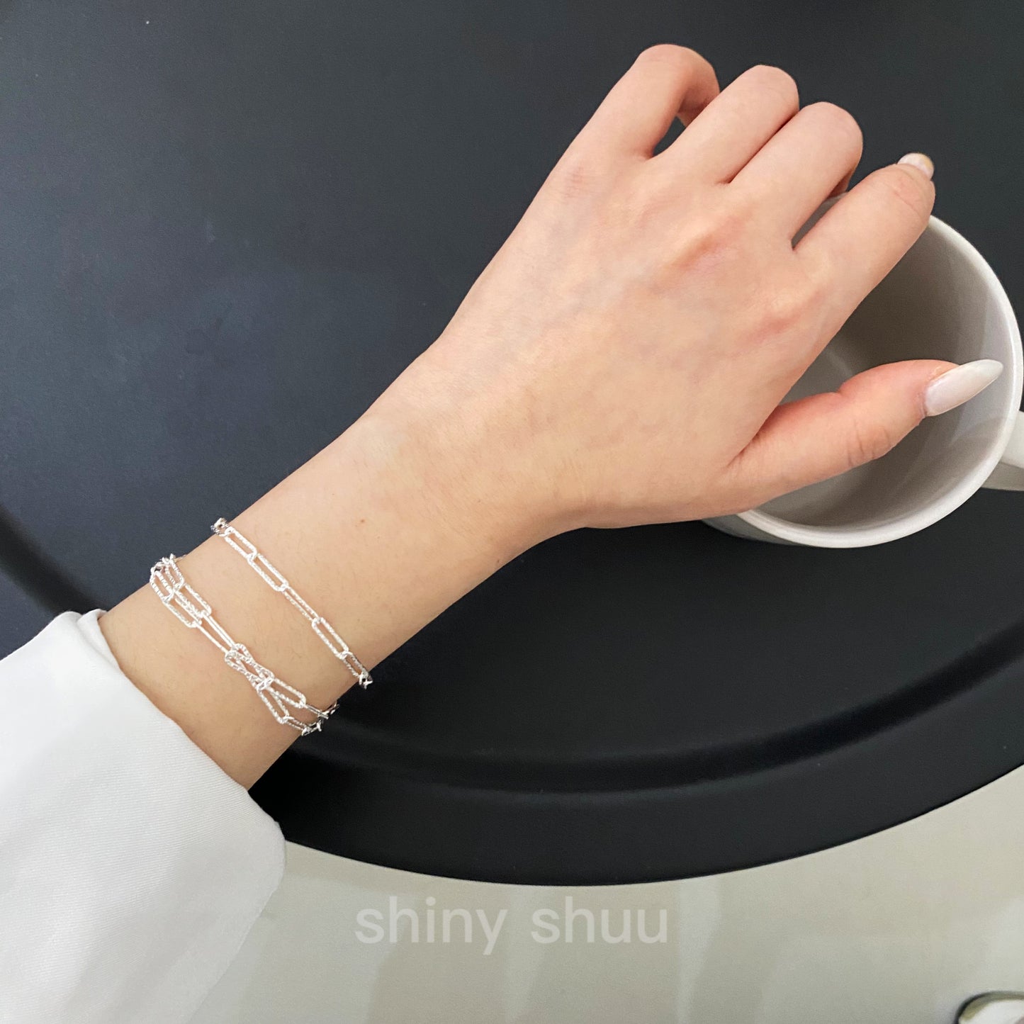 “The Brilliant Milky Way” Paper Clip Silver Chain Bracelet